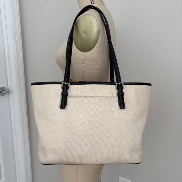 Michael Kors Graffiti Canvas Black Red and Cream Medium Tote - Picture 4 of 15